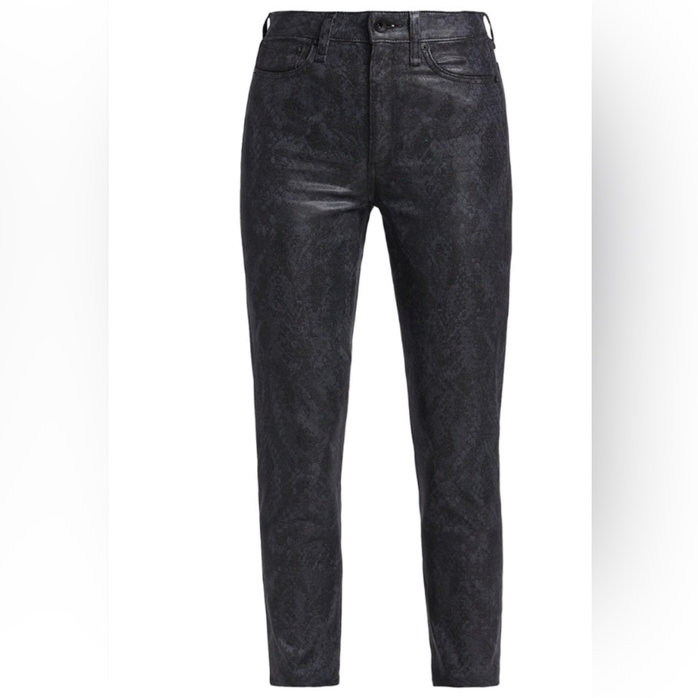 Rag & Bone Nina High Rise Ankle Cigarette Jeans Snakefoil Black Size 32